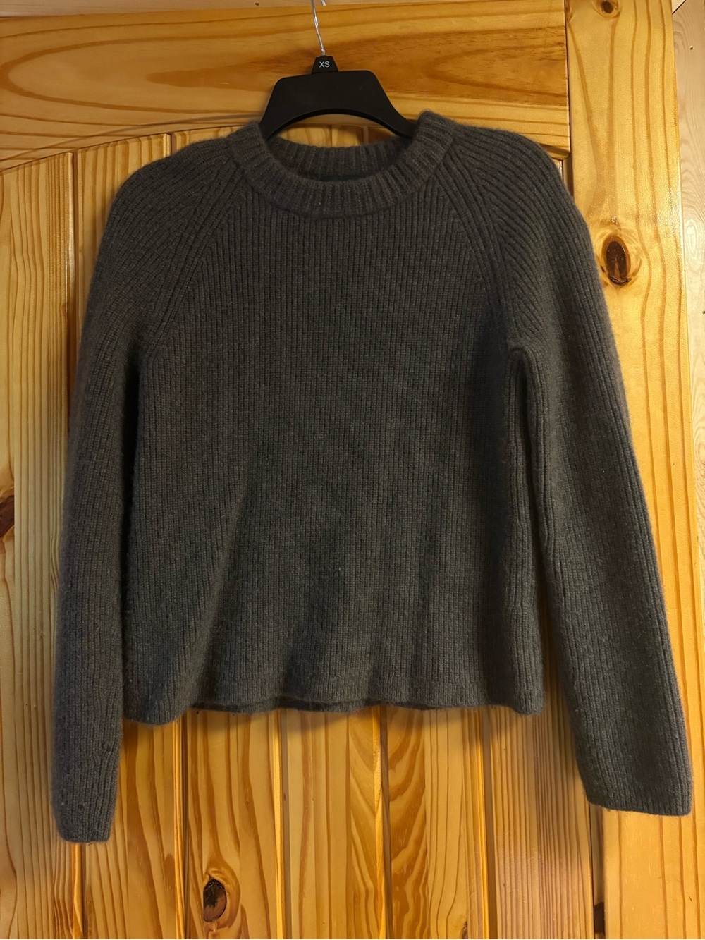Quince Dark Brown Ribbed Cashmere  Sweater